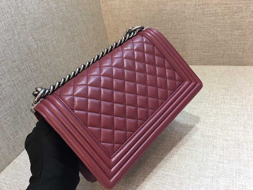 Lambskin Medium Boy Handbag Flap Bag A67086 Burgundy